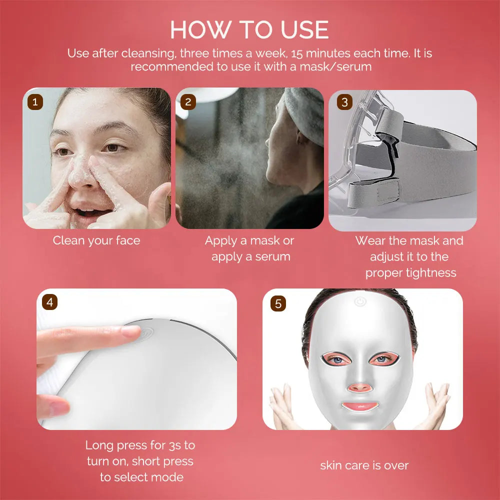7-Color LED Light Therapy Face Mask – Wireless Skin Rejuvenation & Repair