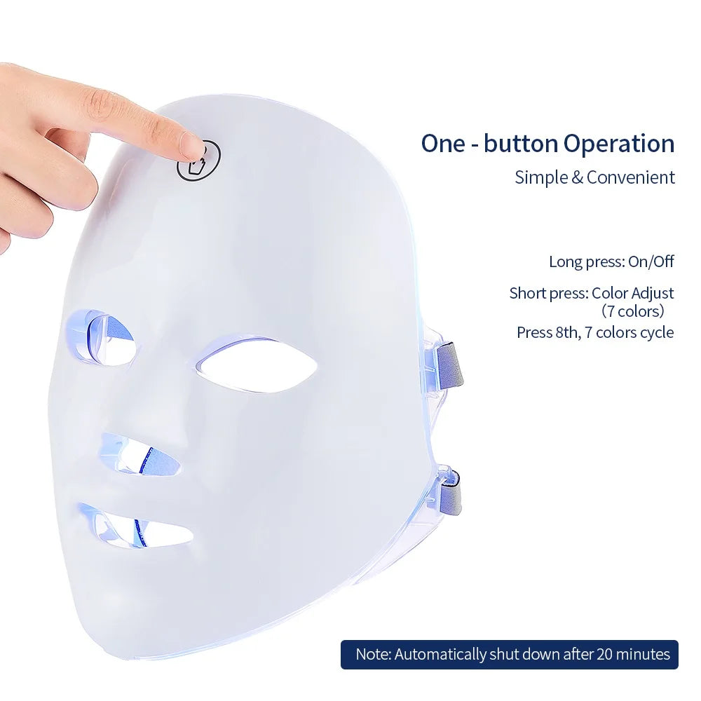 7-Color LED Light Therapy Face Mask – Wireless Skin Rejuvenation & Repair