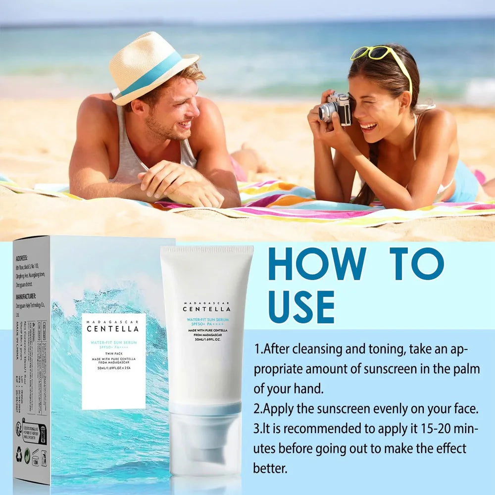 SPF 50+ Centella Hydrating Facial Sunscreen – Lightweight Daily UV Protection